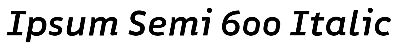 Ipsum Semi 600 Italic